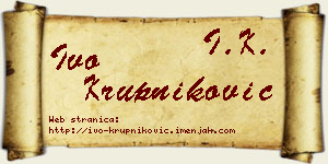 Ivo Krupniković vizit kartica